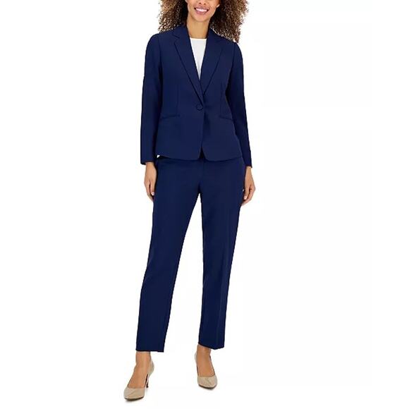 NWT Le Suit Women's Crepe One-Button Pantsuit Size 6 - Picture 1 of 6